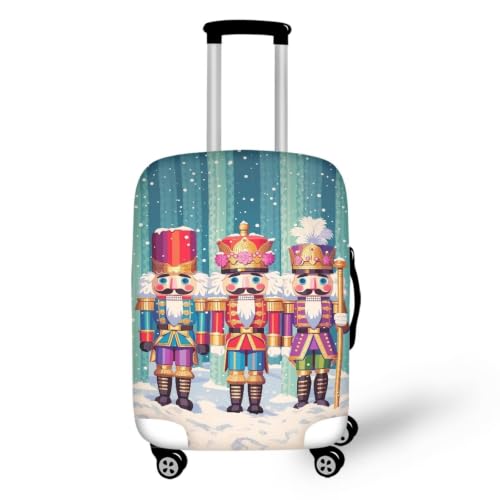 Christmas Luggage Protector Suitcase Cover (L(for 26-29 inch luggage) / Nutcracker Soldier)