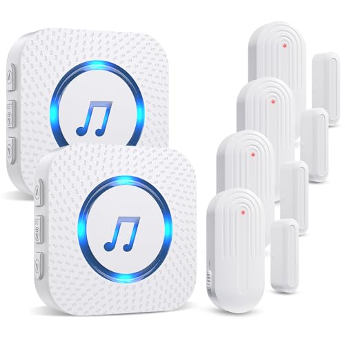 Wireless Door Chime (4 Sensors + 2 Receivers White new)