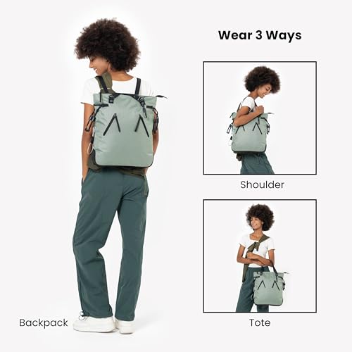 Tempest Anti Theft Convertible Backpack Tote (Aloe Mist - Signature)