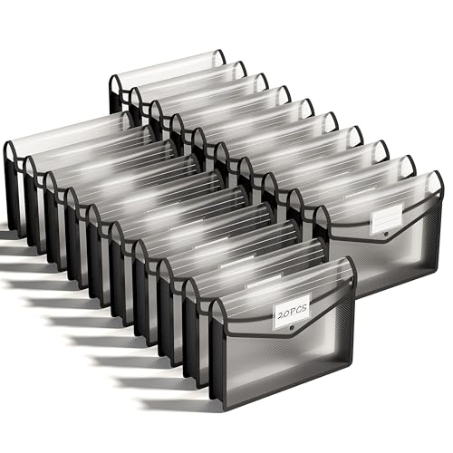 Plastic Expanding File Folder (20black / Letter/A4)