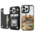 Custom Wallet Phone Case for iPhone 14 Pro Max with Photo (Black-A / iPhone 14 Pro Max)