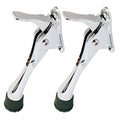 2 Stoppers 4 in Chrome Kickdown Door Stopper for Bottom of Door (Chrome / 4 INCH X 2 PACK)