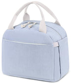 Lunch Bag for Women Men Cute Corduroy Lunch Tote Bags Reusable Insulated Lunch Box Large Capacity Reusable Insulated Cooler for Work Picnic or Travel (Corduroy Blue / 10L)