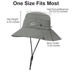 Sun Hats for Women Bucket Hat UV Protection Fishing Hat Wide Brim Safari Hats 2 in 1 Zip (1pack-dark Grey)