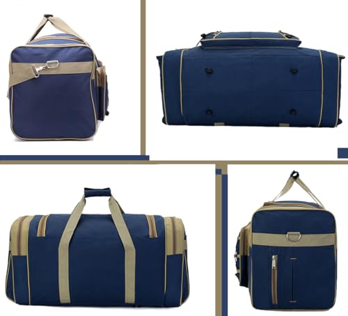 Travel Duffle Bags for Men 26" Weekender Over Night Carry On Bag Lightweight Extra Large Oxford Duffel Gym Sturdy Luggage Water (Blue)