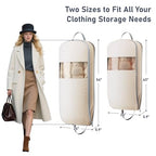 4 Pack 43" Compression Garment Bags for Hanging Clothes With Carry Handles and Window (Beige / 43" 4 Pack)
