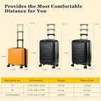 Expandable 16 Inch Carry On Luggage Airline Approved Small Suitcase (Orange / 16 Inch EXT)