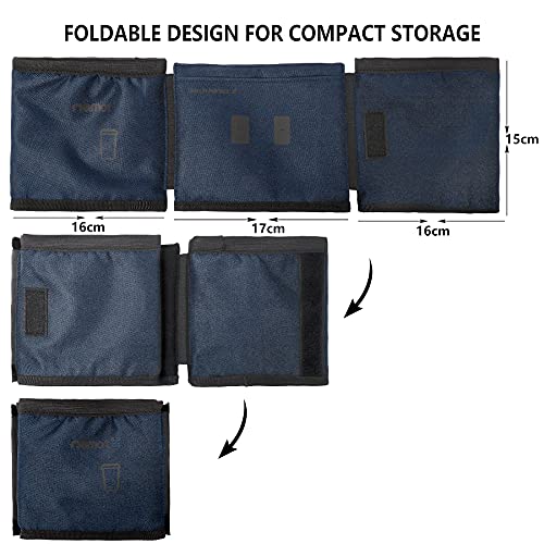 Luggage Travel Cup Holder Free Hand Drink Carrier (4. Hook & Loop: Navy)