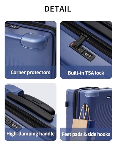 Hardside Expandable Carry On Luggage (Blue / 20 inch + Duffel)
