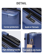 Hardside Expandable Carry On Luggage (Blue / 20 inch + Duffel)