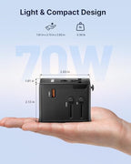 Universal Travel Adapter 70W GaN (70W Black1)