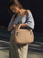 20L Crossbody Tote Bag Large Capacity Lightweight Hobo Shoulder Sling Bags for Gym Shopping Beach Travel (Taupe)