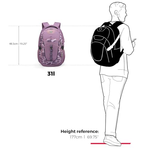 Design Laptop Backpack for Men with USB Charging Port SD803 (Pink Camo / Standard)