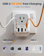 Brazil Plug Adapter 2 Pack (White grey-Type N)