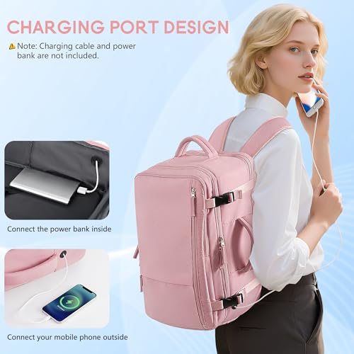 Travel Backpack for Women (Pink / Large)