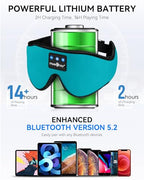3D Sleep Headphones Bluetooth 5.4 Sleep Mask with HD Speakers (Blue)