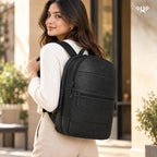 Genuine Leather Backpack for Men and Women (Black)