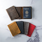 Standard Full Grain Crazy Horse Leather Passport Holder (Chestnut)