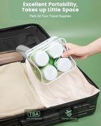 Travel Size Toiletries 8 Pack (3oz bottle 3oz jar / Water Green)