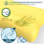 Neck Pillow Contour Memory Foam Pillows for Pain Relief Bed Pillow for Sleeping (Light Blue)