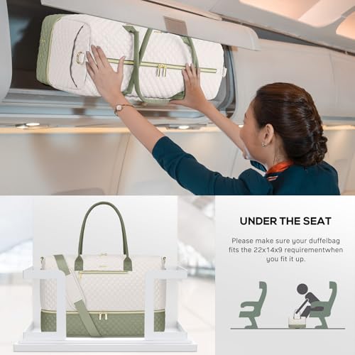 Travel Weekender Duffle Bags for Women (52-Beige Green / Large)