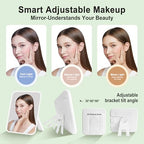 Travel Makeup Bag With 360° rotating LED Mirror (Green+Yello)