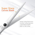 Professional Straight Hair Cutting Scissors 5.5'' Barber Haircut Shears with Sharp Razor Edge 440C Hair Scissors with Ergonomic Design for Salon and Home User (Straight / 5.5 inches)