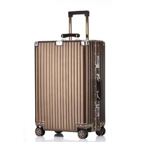 20 Inch All Aluminum Carry On Luggage with Leather Handle (Gold / Carry on 20inch)