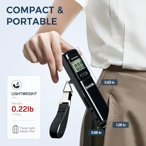 Digital Luggage Scale (Pure Black Battery Free)