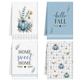 Fall Blue Pumpkin Kitchen Towels 4 PCS