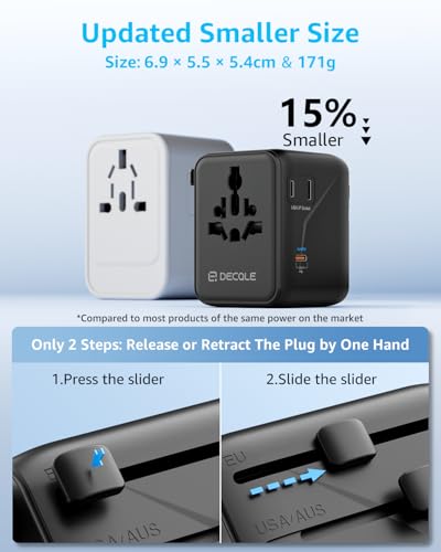 Pro” Universal Travel Adapter 3 USB (3C+2A 45W / Black)