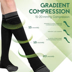 Bamboo Viscose Compression Socks for Women & Men (Large-X-Large / 3 Pairs-(black/Gray/White))