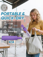 Windproof Travel Umbrellas for Rain and Sun (Clear-Purple / 2 PK)