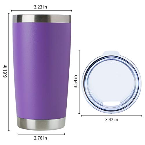 20oz Stainless Steel Tumbler Bulk with Lid (12 Count (Pack of 1) / Powder Purple)