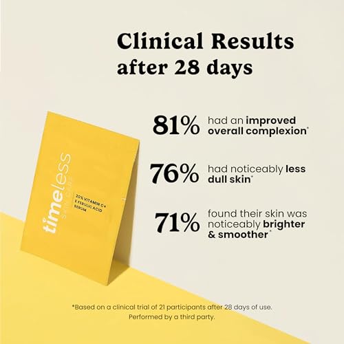 Timeless 20% Vitamin C + E Ferulic Acid Serum (0.03 Fl Oz (Pack of 28))