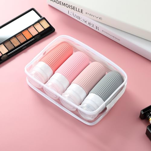 Travel Bottles for Toiletries (2 Ounces / Rose Pink)