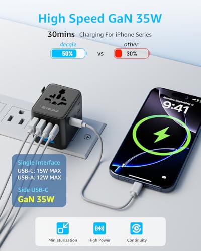 Pro” Universal Travel Adapter 3 USB (3C+2A 35W / Black)
