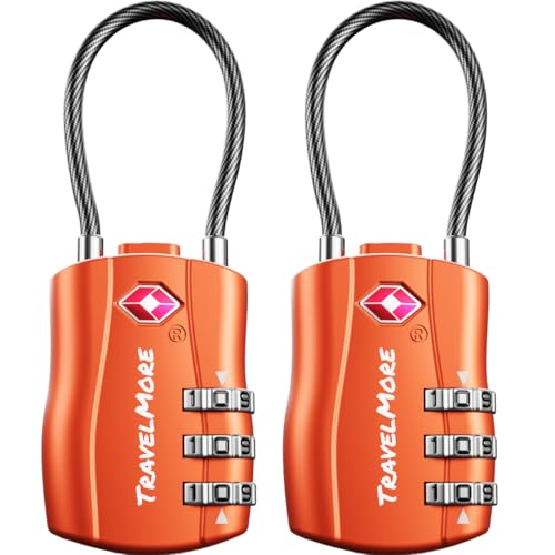 TSA Approved Luggage Locks (Orange / 2 Pack)