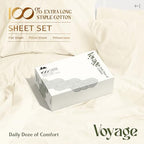 100% Egyptian Cotton King Size Sheets Set (King / 04 - Ivory)