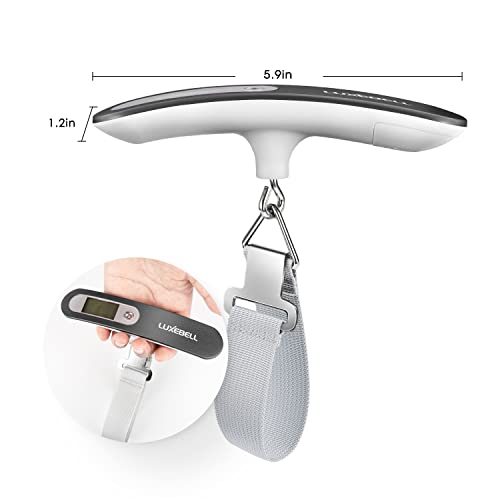 Digital Luggage Scale Vacation Travel Essentials Accessories Gifts for Traveler Portable Suitcase Handheld Weight Scale 110 lbs Hanging Baggage Travel Must Haves (Grey)