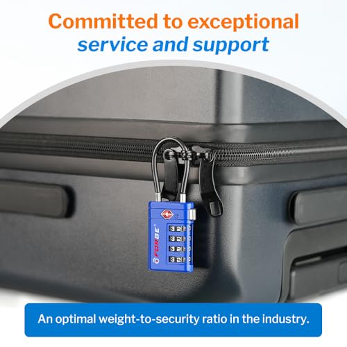 Open Alert TSA Approved Luggage Locks (Blue 4 PK)