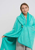 Premium Soft Travel Blanket Pillow 2 Pack Airplane (Teal-2pk-t012)