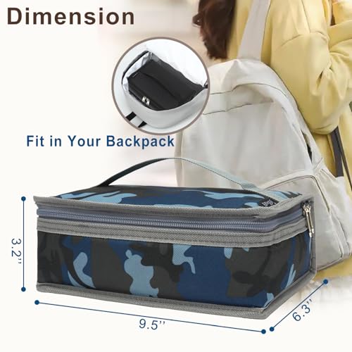 Small Insulated Lunch box Portable Soft Bag Mini Cooler Thermal Meal Tote Kit with Handle for Work & School (Camo#143)