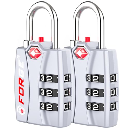 Open Alert TSA Approved Luggage Locks (Silver 2PK)