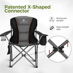 Oversized Fully Padded Camping Chairs with Lumbar Support (Black-2pc / 2PC)