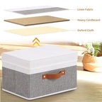 Storage Bins with Lids (13x9.1x7.9in(3-Pack) / White/Grey)