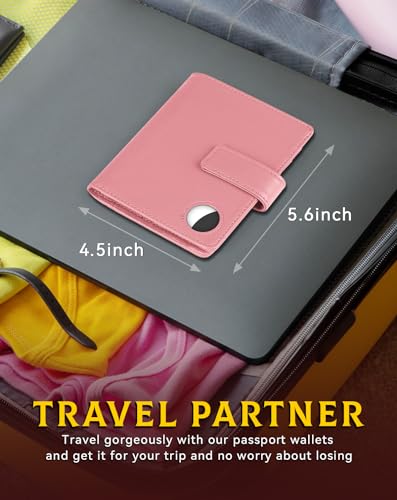 Passport Holder Wallet Cover for Travel (Light Pink)