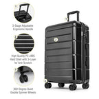 Luggage Sets 3 Piece Hardshell 20" (Black / 3-Piece Set (20/24/28))