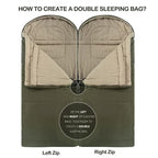 Sleeping Bags for Adults XXL Cold Weather (Green / 0F Right Zip)