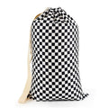 Laundry Bag Backpack for Dorm & Travel (Black White Checkered)
